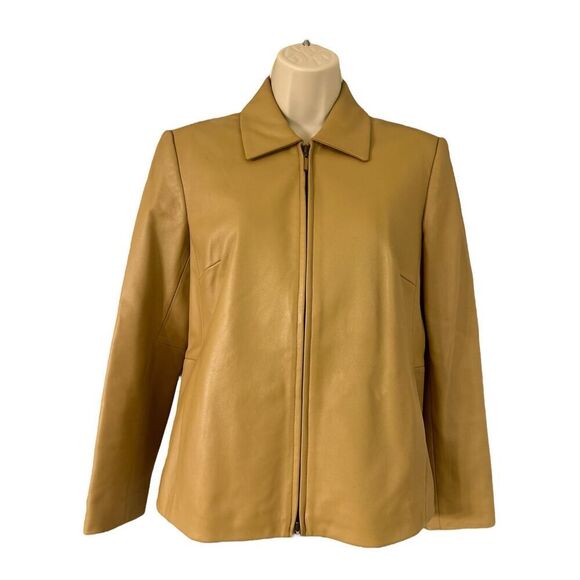 Talbots Tan Leather Jacket - Picture 4 of 10